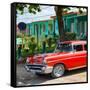 Cuba Fuerte Collection SQ - Red Classic Car in Vinales-Philippe Hugonnard-Framed Stretched Canvas