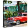Cuba Fuerte Collection SQ - Red Classic Car in Vinales-Philippe Hugonnard-Stretched Canvas