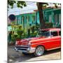 Cuba Fuerte Collection SQ - Red Classic Car in Vinales-Philippe Hugonnard-Mounted Photographic Print