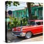 Cuba Fuerte Collection SQ - Red Classic Car in Vinales-Philippe Hugonnard-Stretched Canvas