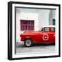 Cuba Fuerte Collection SQ - Red Pontiac 1953 Original Classic Car-Philippe Hugonnard-Framed Photographic Print