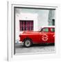 Cuba Fuerte Collection SQ - Red Pontiac 1953 Original Classic Car-Philippe Hugonnard-Framed Photographic Print