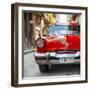 Cuba Fuerte Collection SQ - Red Taxi of Havana-Philippe Hugonnard-Framed Photographic Print