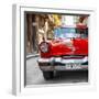 Cuba Fuerte Collection SQ - Red Taxi of Havana-Philippe Hugonnard-Framed Photographic Print