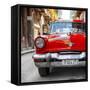 Cuba Fuerte Collection SQ - Red Taxi of Havana-Philippe Hugonnard-Framed Stretched Canvas