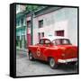 Cuba Fuerte Collection SQ - Red Taxi Pontiac 1953-Philippe Hugonnard-Framed Stretched Canvas