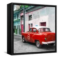 Cuba Fuerte Collection SQ - Red Taxi Pontiac 1953-Philippe Hugonnard-Framed Stretched Canvas