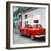 Cuba Fuerte Collection SQ - Red Taxi Pontiac 1953-Philippe Hugonnard-Framed Photographic Print