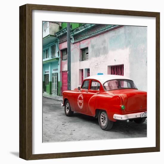 Cuba Fuerte Collection SQ - Red Taxi Pontiac 1953-Philippe Hugonnard-Framed Photographic Print