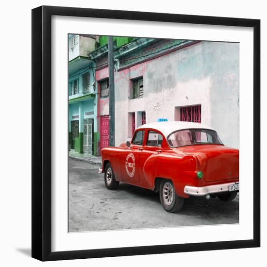 Cuba Fuerte Collection SQ - Red Taxi Pontiac 1953-Philippe Hugonnard-Framed Photographic Print