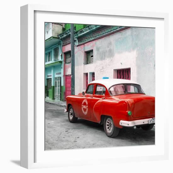 Cuba Fuerte Collection SQ - Red Taxi Pontiac 1953-Philippe Hugonnard-Framed Photographic Print