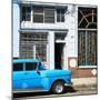 Cuba Fuerte Collection SQ - Retro Blue Car-Philippe Hugonnard-Mounted Photographic Print