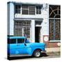 Cuba Fuerte Collection SQ - Retro Blue Car-Philippe Hugonnard-Stretched Canvas