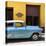 Cuba Fuerte Collection SQ - Retro Blue Car-Philippe Hugonnard-Stretched Canvas