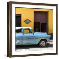 Cuba Fuerte Collection SQ - Retro Blue Car-Philippe Hugonnard-Framed Photographic Print