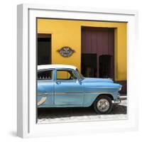 Cuba Fuerte Collection SQ - Retro Blue Car-Philippe Hugonnard-Framed Photographic Print