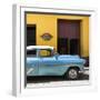 Cuba Fuerte Collection SQ - Retro Blue Car-Philippe Hugonnard-Framed Photographic Print