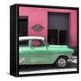 Cuba Fuerte Collection SQ - Retro Green Car-Philippe Hugonnard-Framed Stretched Canvas