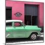 Cuba Fuerte Collection SQ - Retro Green Car-Philippe Hugonnard-Mounted Photographic Print