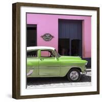 Cuba Fuerte Collection SQ - Retro Lime Green Car-Philippe Hugonnard-Framed Photographic Print