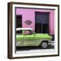 Cuba Fuerte Collection SQ - Retro Lime Green Car-Philippe Hugonnard-Framed Photographic Print