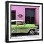 Cuba Fuerte Collection SQ - Retro Lime Green Car-Philippe Hugonnard-Framed Photographic Print