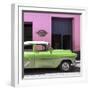 Cuba Fuerte Collection SQ - Retro Lime Green Car-Philippe Hugonnard-Framed Photographic Print