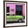 Cuba Fuerte Collection SQ - Retro Lime Green Car-Philippe Hugonnard-Framed Photographic Print