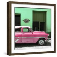 Cuba Fuerte Collection SQ - Retro Pink Car-Philippe Hugonnard-Framed Photographic Print