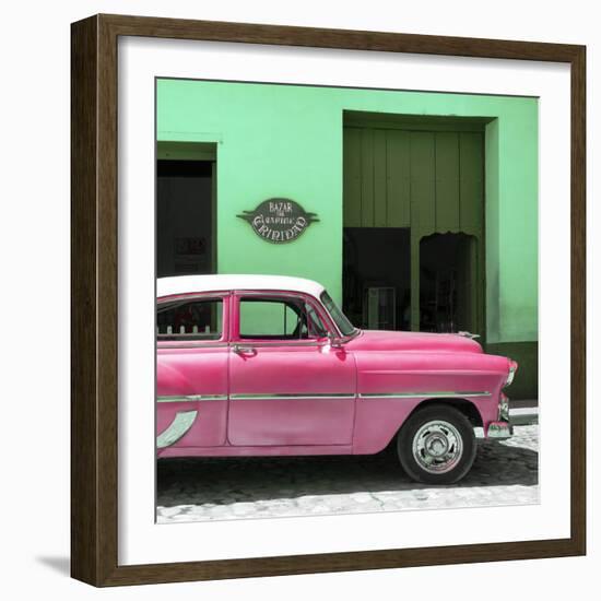 Cuba Fuerte Collection SQ - Retro Pink Car-Philippe Hugonnard-Framed Photographic Print