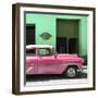 Cuba Fuerte Collection SQ - Retro Pink Car-Philippe Hugonnard-Framed Photographic Print