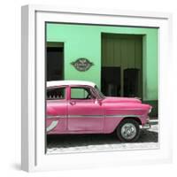 Cuba Fuerte Collection SQ - Retro Pink Car-Philippe Hugonnard-Framed Photographic Print