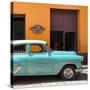 Cuba Fuerte Collection SQ - Retro Turquoise Car-Philippe Hugonnard-Stretched Canvas