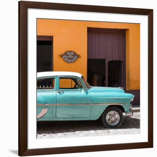 Cuba Fuerte Collection SQ - Retro Turquoise Car-Philippe Hugonnard-Framed Photographic Print