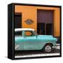 Cuba Fuerte Collection SQ - Retro Turquoise Car-Philippe Hugonnard-Framed Stretched Canvas