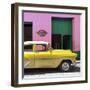 Cuba Fuerte Collection SQ - Retro Yellow Car-Philippe Hugonnard-Framed Photographic Print