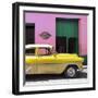 Cuba Fuerte Collection SQ - Retro Yellow Car-Philippe Hugonnard-Framed Photographic Print