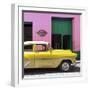 Cuba Fuerte Collection SQ - Retro Yellow Car-Philippe Hugonnard-Framed Photographic Print