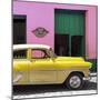 Cuba Fuerte Collection SQ - Retro Yellow Car-Philippe Hugonnard-Mounted Photographic Print