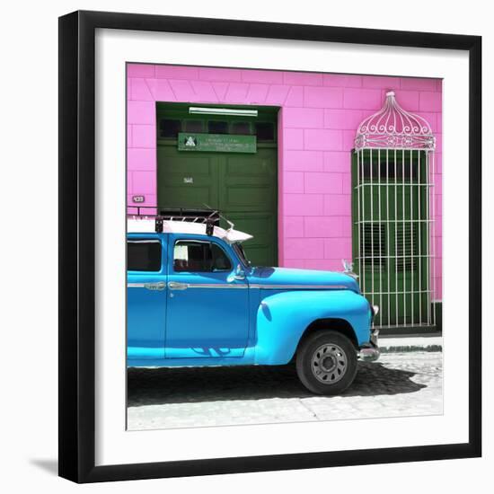 Cuba Fuerte Collection SQ - Skyblue Vintage Car-Philippe Hugonnard-Framed Photographic Print