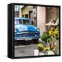 Cuba Fuerte Collection SQ - Sunflowers & Blue Car-Philippe Hugonnard-Framed Stretched Canvas