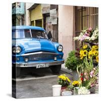 Cuba Fuerte Collection SQ - Sunflowers & Blue Car-Philippe Hugonnard-Stretched Canvas