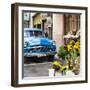 Cuba Fuerte Collection SQ - Sunflowers & Blue Car-Philippe Hugonnard-Framed Photographic Print