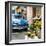 Cuba Fuerte Collection SQ - Sunflowers & Blue Car-Philippe Hugonnard-Framed Photographic Print