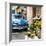 Cuba Fuerte Collection SQ - Sunflowers & Blue Car-Philippe Hugonnard-Framed Photographic Print