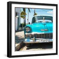 Cuba Fuerte Collection SQ - Turquoise Chevy-Philippe Hugonnard-Framed Photographic Print