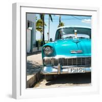 Cuba Fuerte Collection SQ - Turquoise Chevy-Philippe Hugonnard-Framed Photographic Print