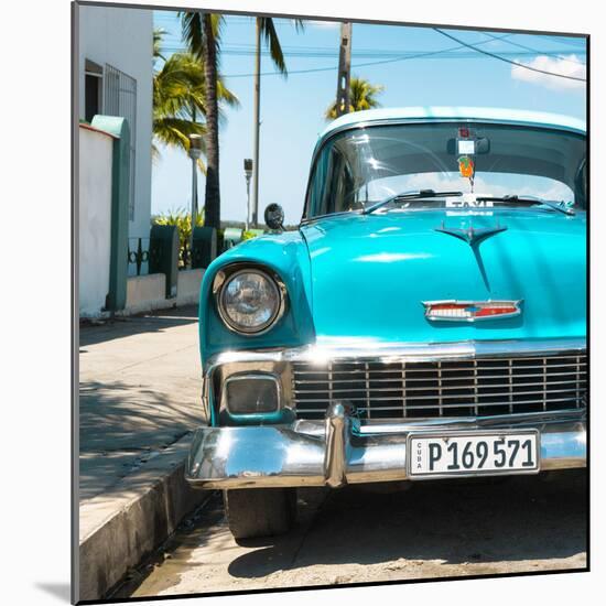 Cuba Fuerte Collection SQ - Turquoise Chevy-Philippe Hugonnard-Mounted Photographic Print