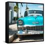 Cuba Fuerte Collection SQ - Turquoise Chevy-Philippe Hugonnard-Framed Stretched Canvas