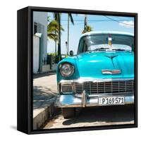 Cuba Fuerte Collection SQ - Turquoise Chevy-Philippe Hugonnard-Framed Stretched Canvas